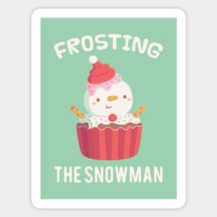 Funny Frosting the Snowman Cupcake Sticker